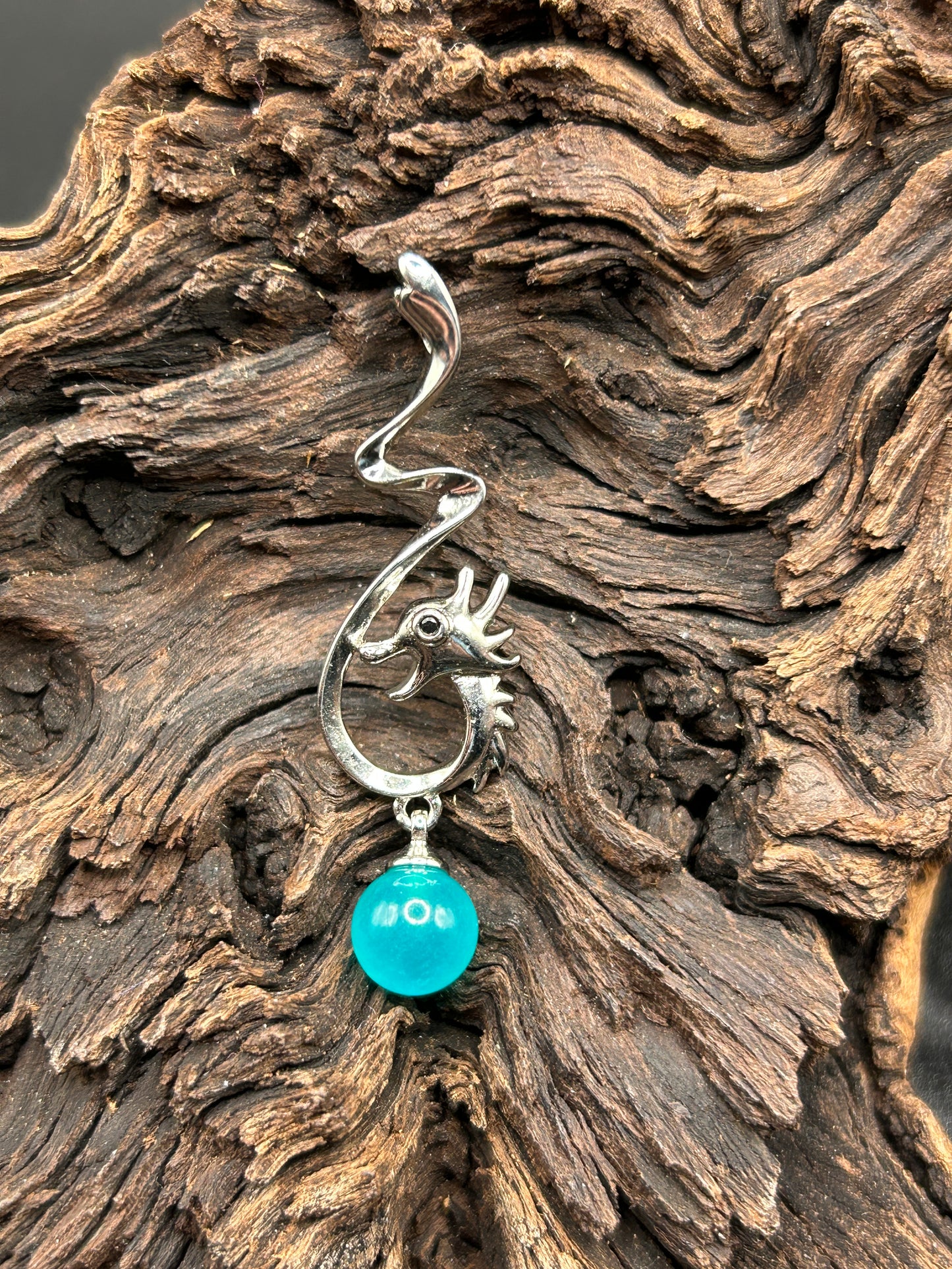 Drachen Anhänger mit Ice Amazonit