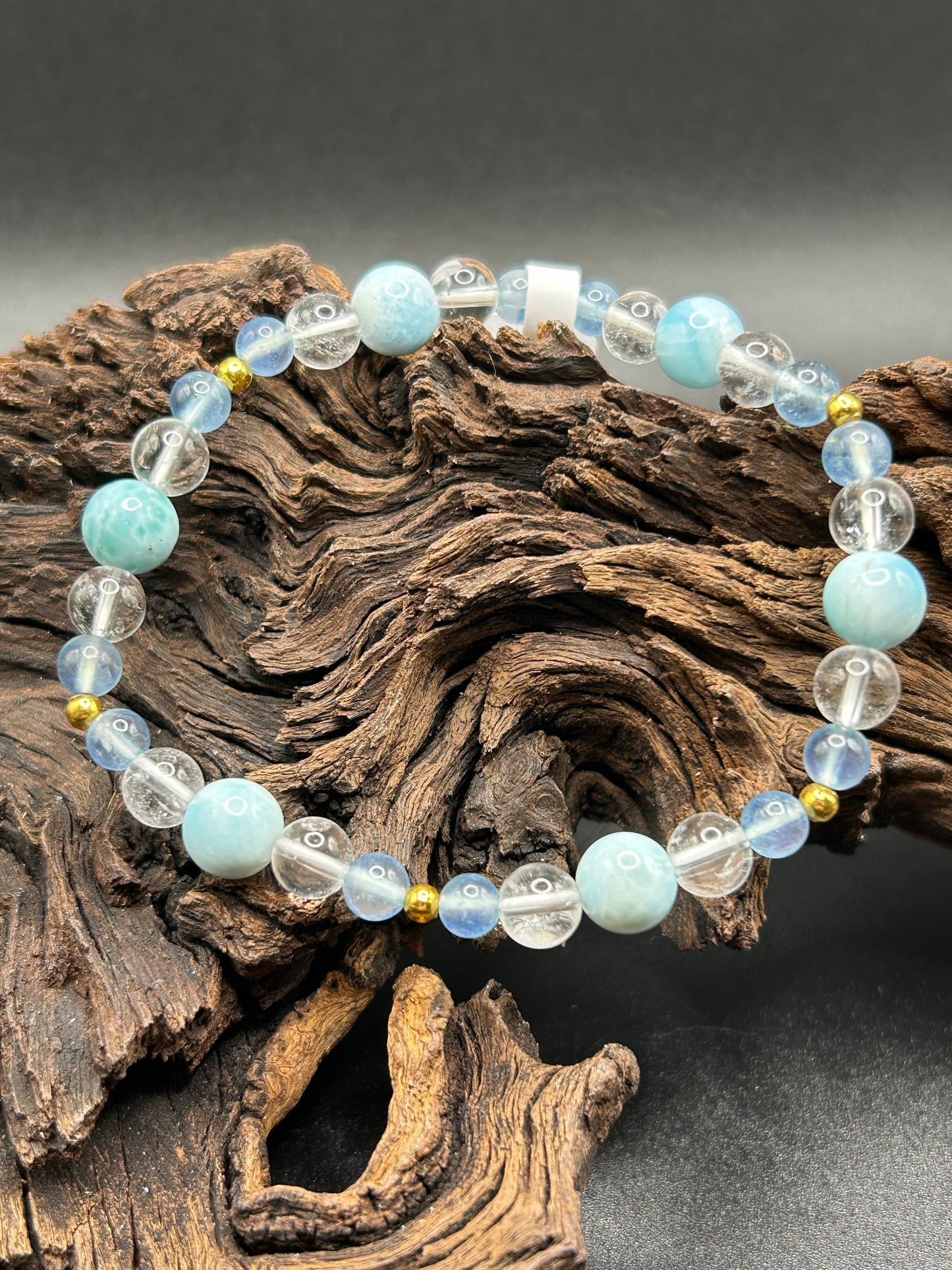 Larima,Aquamarin und Bergkristall